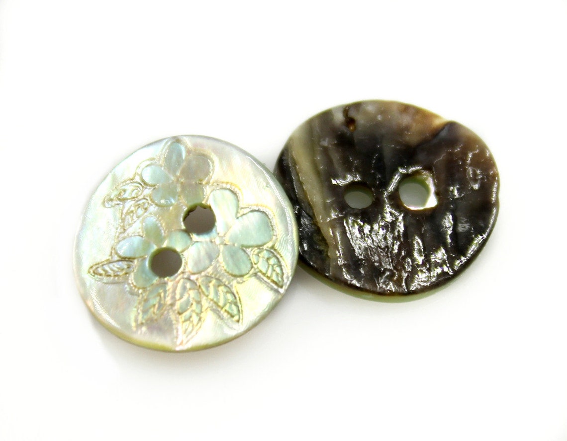 Shell Buttons Rich Luster Light Blue Flower Shell Buttons - Etsy