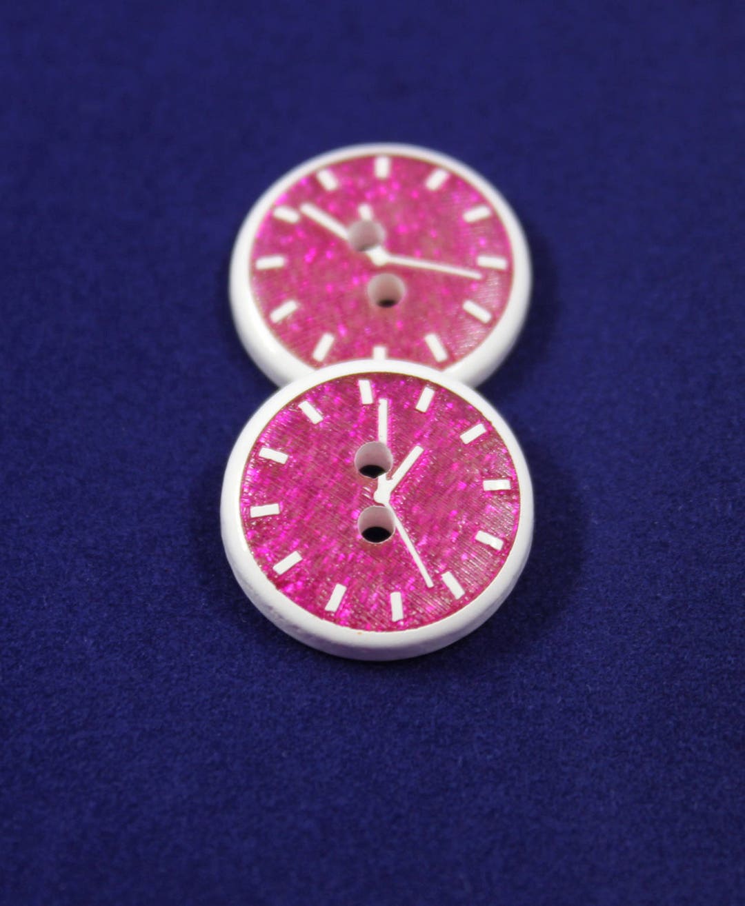 Reflective Hot Pink Clock Pattern Resin Hole Buttons 0.71 Etsy