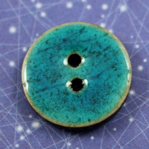 10 Pieces Of Translucent DarkCyan Enamel Buttons With Coconut Base. 0.71 inch image 2