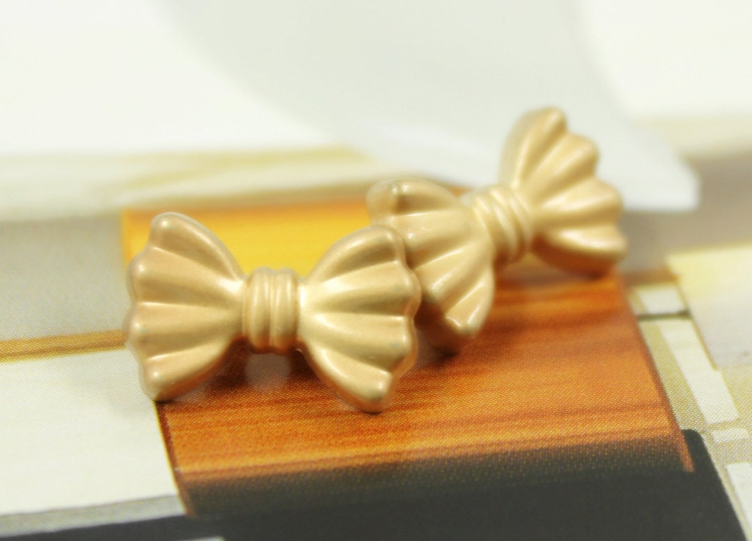 Buttons With Ribbons Metal Buttons - Ribbon Knot Metal Buttons , Pearl Gold Color , Shank ...