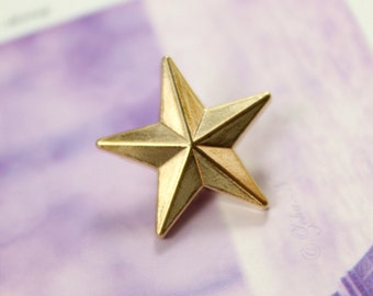Metal Buttons - Star Metal Buttons , Gold Color , Shank , 0.71 inch , 10 pcs