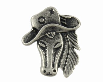 Antique Brass Metal Horse Head Shank Buttons – 3 Sizes: 15mm, 20mm, 23mm – For Blazers & Suits