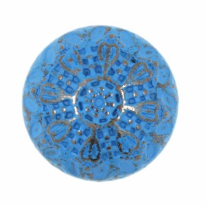 Botones de metal - corazón flechas botones caña de Metal, cobre de Color azul, abovedada, 0,79 pulgadas, 6 piezas