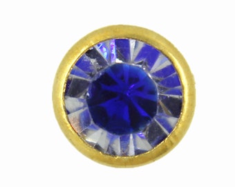 Blue Glass Rhinestones Rivets Studs - 0.31 inch - 10 pieces