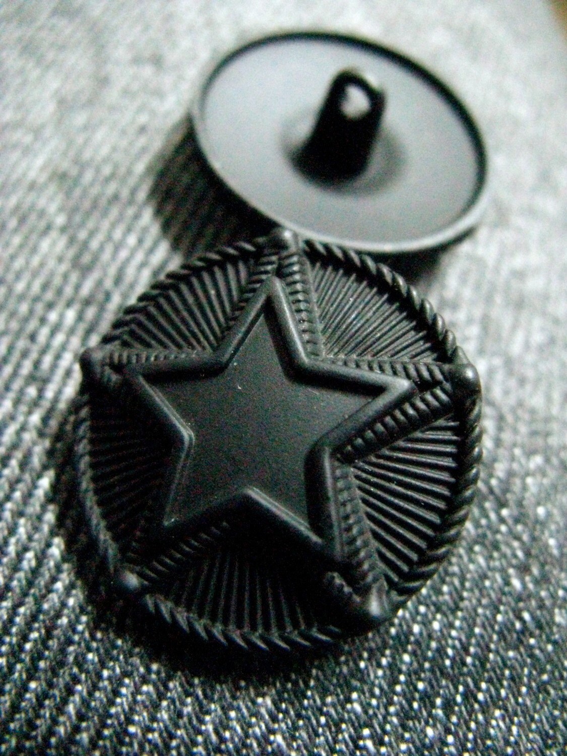 Metal Buttons - Double Stars Metal Buttons , Black Color , Shank , 1 ...