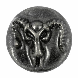 Ram Goat Skull Concho Gunmetal Metal Rivet Set - 1.18 inch - 1 piece