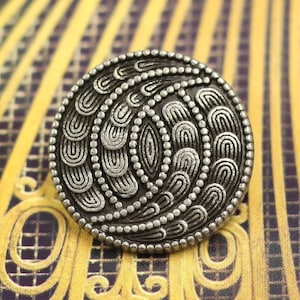 Spiral Petals Metal Shank Buttons , Antique Silver Color , 0.79 inch , 6 pcs