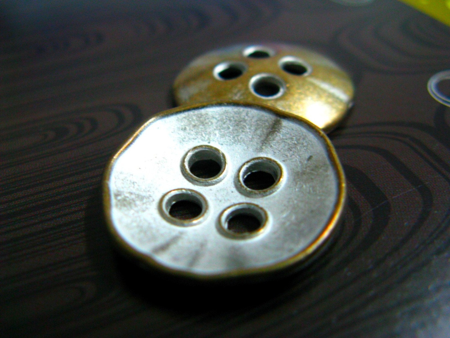 Metal Buttons Concave Metal Buttons Brass White Color 4 Etsy