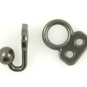 HOOK And EYE Cloak Clasp Gunmetal Fasteners. 5 Pairs.