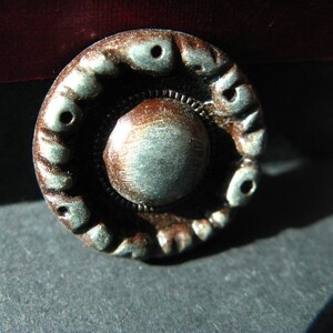 Metal Buttons Rock Circle Metal Buttons , Iron Patina Color , Shank , 0.71 inch , 10 pcs image 1