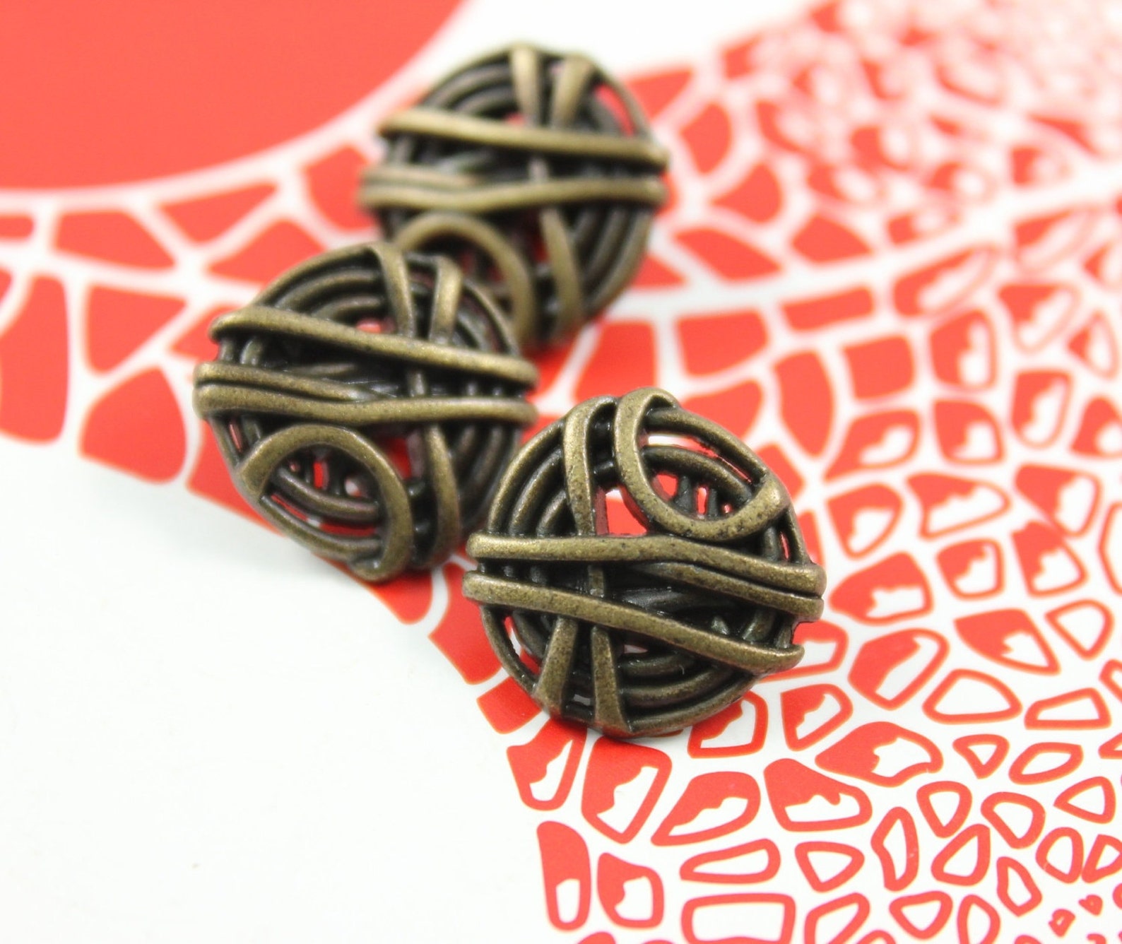 Metal Buttons - Bunch of Rope Metal Buttons , Antique Brass Color ...