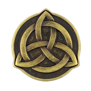 Metal Buttons - Celtic Trinity Knot Antique Brass Metal Shank Buttons  - 0.91 inch - 3 pcs