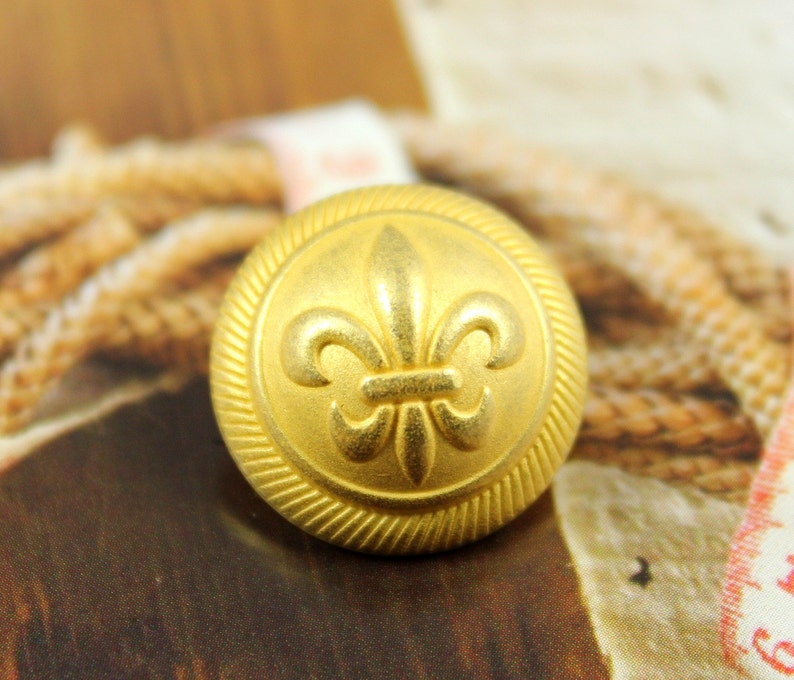Metal Buttons Fleurdelis Metal Buttons Gold Color Etsy