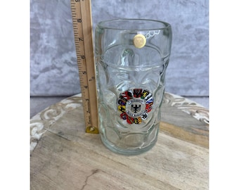 Busch Gardens Germany Bierkrug Glaskrug Made in Austria Genoppt 21cm