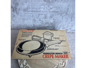 Vintage HAMILTON Beach Scovill Wonderoll Crepe Maker Elektrische Antihaft-Schwarz