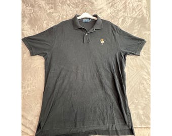 Polo Ralph Lauren Polo Bear Smoking Martini schwarzes Hemd Herren XXL Kurzarm