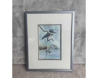 Sue Coleman Kingfisher Art Print Framed First Nations Style West Coast Wildlife