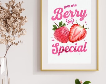 Sie sind Beere spezielle druckbare Kunst | Niedliches rosa Erdbeerzitat | Digitaler Download | Kinderzimmer Dekor