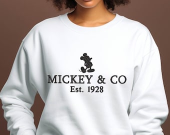 Embroidered Mickey & Co Est. 1928 Sweatshirt,Disney Sweatshirt,Retro Mickey And Co,Disneyworld Shirts,Disney Vacation Shirt,Disneyland Shirt
