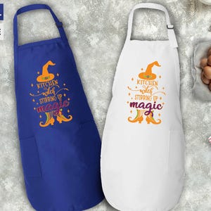 Kitchen Witch Stirring Up Magic Apron, Halloween Apron, Funny Halloween Gift Ideas, Witchy Gifts, Womens Halloween Gift, Funny Apron Gift