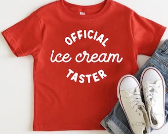 Official Ice Cream Taster Shirt, Funny Toddler Shirt, Funny Ice Cream Kids Tee, Kids Summer Shirt,Ice Cream Lover Youth Shirts,Cute Baby Tee