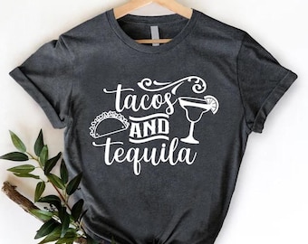 Tacos And Tequila Shirt, Cinco De Mayo Fiesta Shirts, Cute Tequila Shirt, Funny Drinking Tee, Mexican Women Shirt, Cinco De Mayo Party Gifts