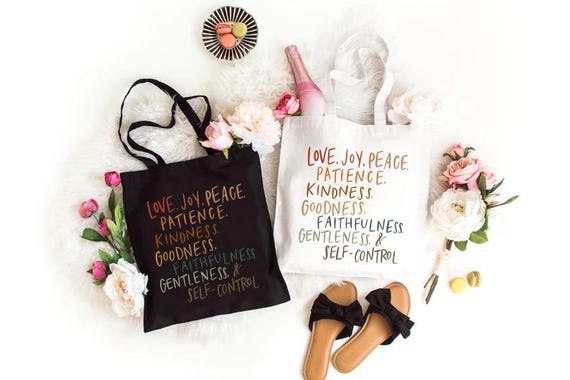 Love Joy Peace Tote Bag, Inspirational Tote Bag, Christian Gift Tote Bag, Motivational Tote Bag, Positivity Tote Bag, Tote Bag Gift For Her