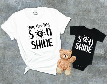 You Are My Son Shine T-Shirt, Mama And Son Shirts, Mother's Day Shirt,Mother And Baby Matching Tees,Boy Baby Shower,Mama Of Boys,New Mom Tee