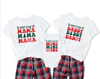 Custom Merry Family Christmas Shirts, Custom Matching Family Gift, Merry Chirtmas Tee, Merry Mama Shirt, Merry Daddy Shirt, Merry Mini Shirt