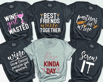 Wine Bachelorette Party Shirts, Wine Lover Shirt, Girls Night Out Tees, Wine Tasting Party Shirt, Funny Bridal Party Tee,Winery Bachelorette