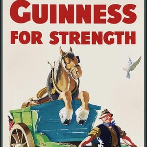 Guinness For Strength! | Funny Vintage Poster | Classic Guinness Ad Poster | Guinness Beer Poster | Bar Poster | Perfect Gift!