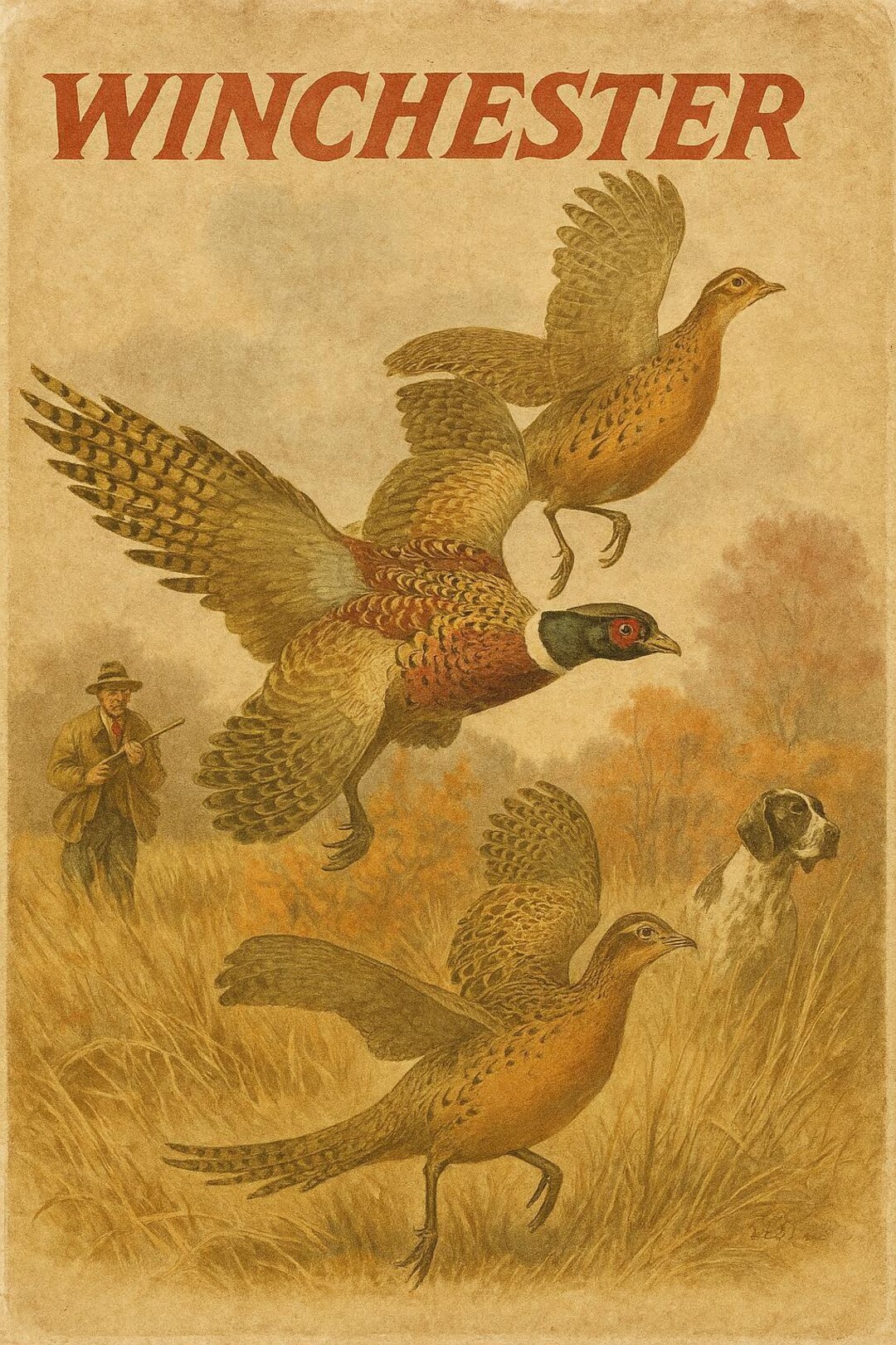 Vintage Winchester Rifles Bird Hunting Poster | Vintage Hunting Poster ...
