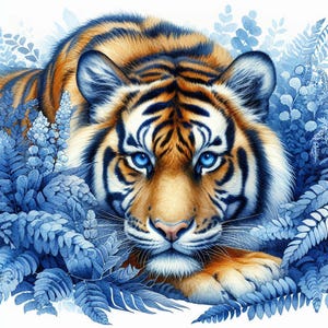 Bellissimo poster di tigre / Poster in stile acquerello / Carta semi-lucida di qualità museale / Regalo perfetto per l'arredamento della casa