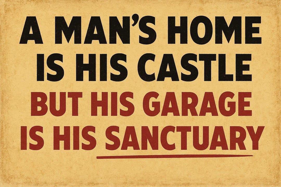 The Garage is A Man's Sanctuary Poster | Vintage Garage Poster | Man ...