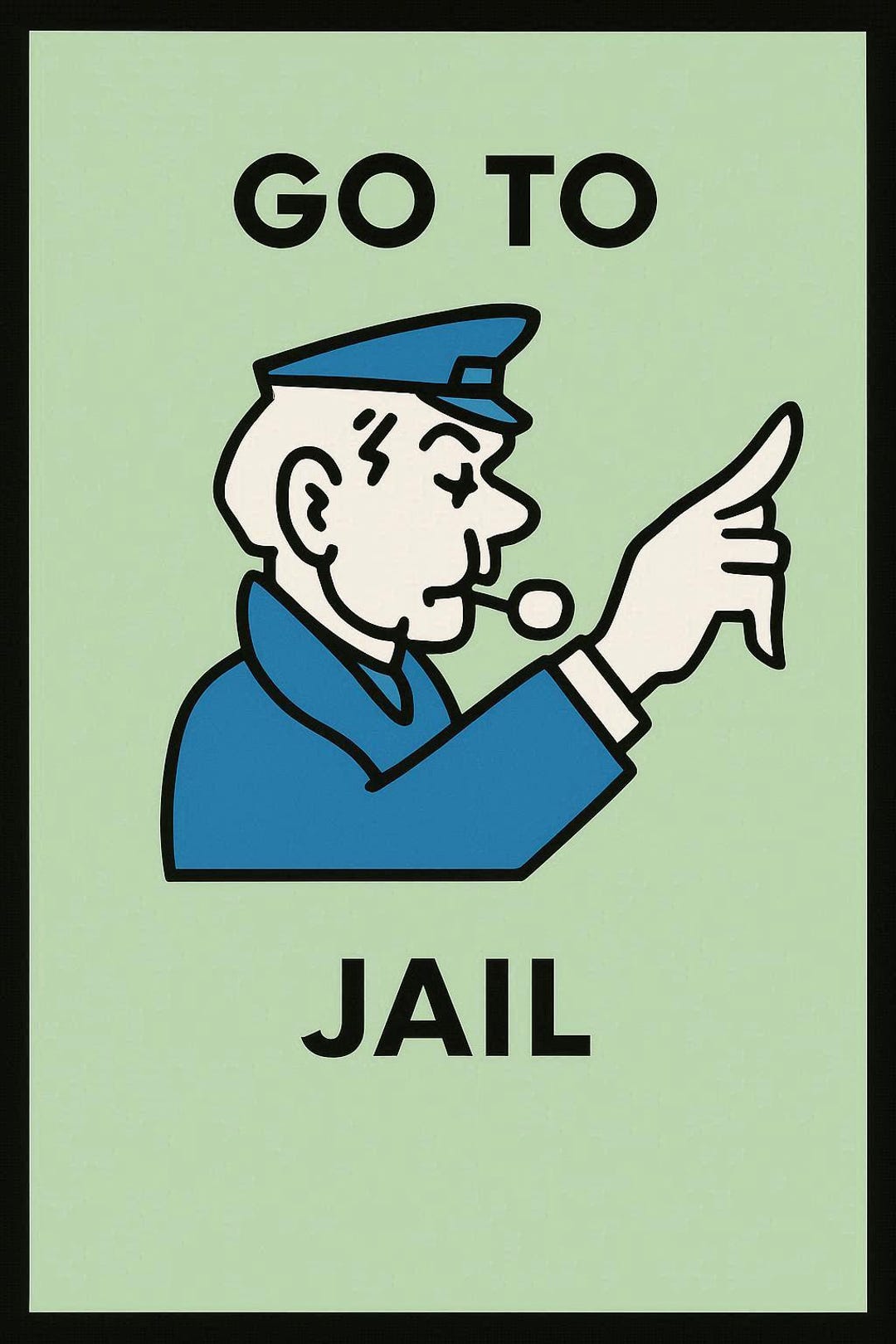 Monopoly Classic Go to Jail Police Poster | Classic Board Game Inspired ...
