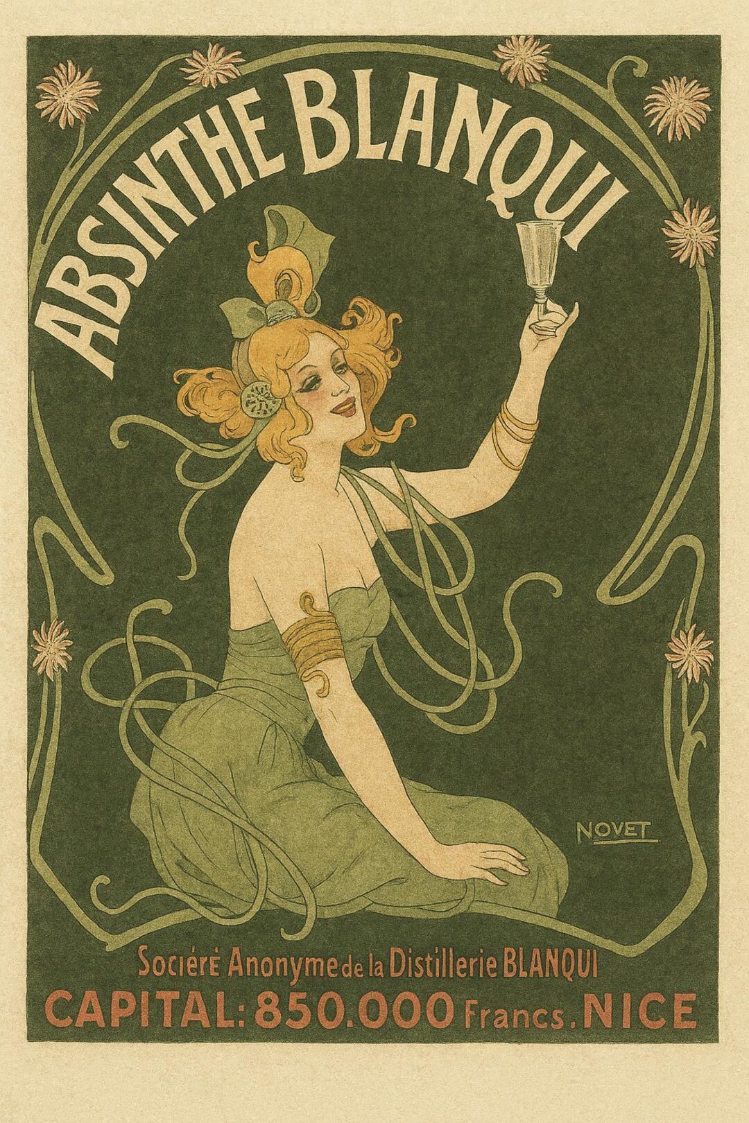 Retro Absinthe Blanqui Ad Poster | Vintage Liquor Poster | Old Style ...