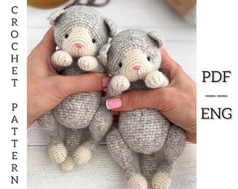 Crochet cat Pattern. Amigurumi kitten pattern. PDF. English.