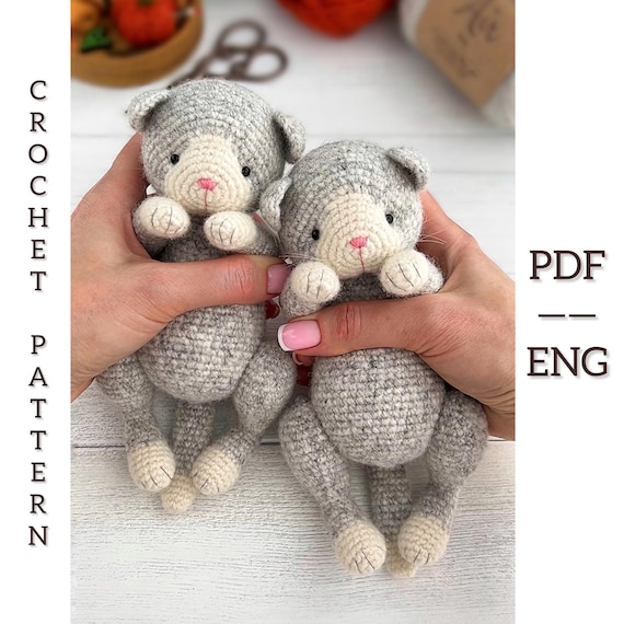 Crochet cat Pattern. Amigurumi kitten pattern. PDF. English.