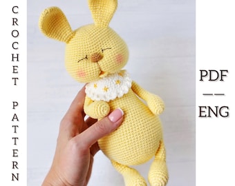 Crochet bunny Pattern. Amigurumi rabbit pattern. PDF. English.