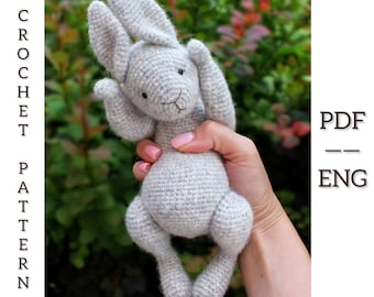 Crochet rabbit Pattern. Amigurumi toy pattern. PDF. English.