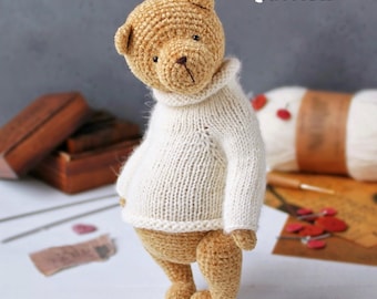 Teddy Bear 22 cm Crochet pattern. Amigurumi toy pattern. PDF. English.