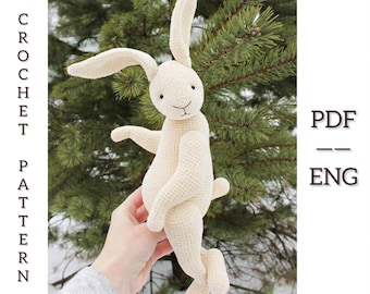 Crochet hare Pattern. Amigurumi rabbit. PDF. English.