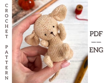 Crochet Mouse Pattern, Amigurumi Toy. PDF, English.