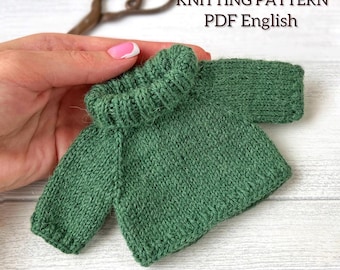 Knitted sweater pattern. Toy clothes knitting pattern. PDF. English.