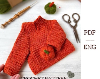 Crochet sweater Pattern. Toy clothes. PDF. English.