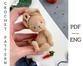Bunny Crochet Pattern. Amigurumi rabbit pattern. PDF. English.