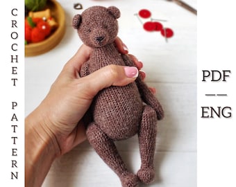 Bear 20 cm Crochet pattern. Amigurumi toy pattern. PDF. English.