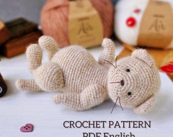 Cat and rabbit crochet pattern. Amigurumi pattern 2 in 1. PDF. English.