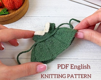 Knitted dress and jumper Pattern. Toy clothes knitting pattern. PDF. English.