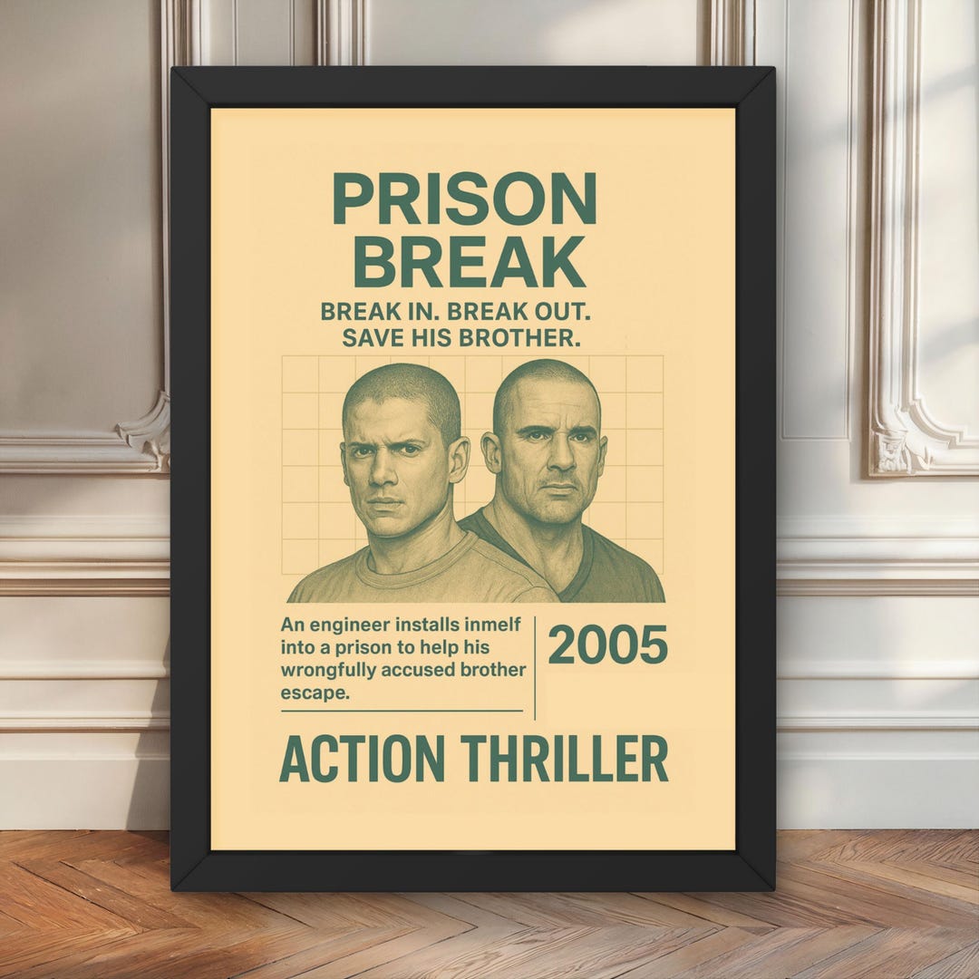Prison Break Poster Retro TV Show Wall Art Print Michael Scofield prison-break-poster-retro-tv-show-wall-art-print-michael-scofield